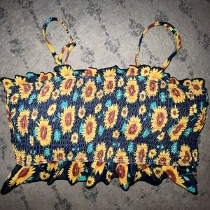 sunflower ruffle bandeau swim top bikini
